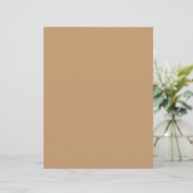 Peach Tan Color Block | Soft Wedding Design Letterhead (Standing Front)