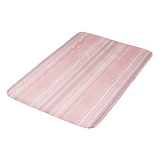 Peach Taupe Modern Stripe Bath Mat