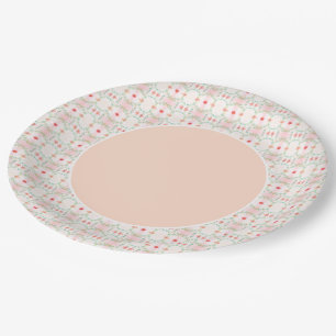 Peach Teal and Pink Paper Plates