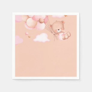 Peach Teddy Bear baby shower  Napkins