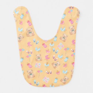 Peach teddy Bib