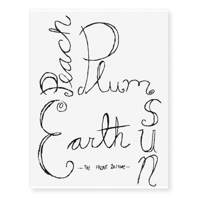 Peach Temporary Tattoo (Front)