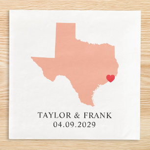 Peach Texas Wedding Paper Dinner Napkins