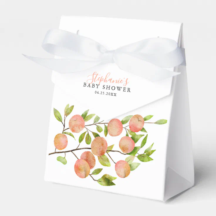 Peach Theme Baby Shower Favor Box Zazzle