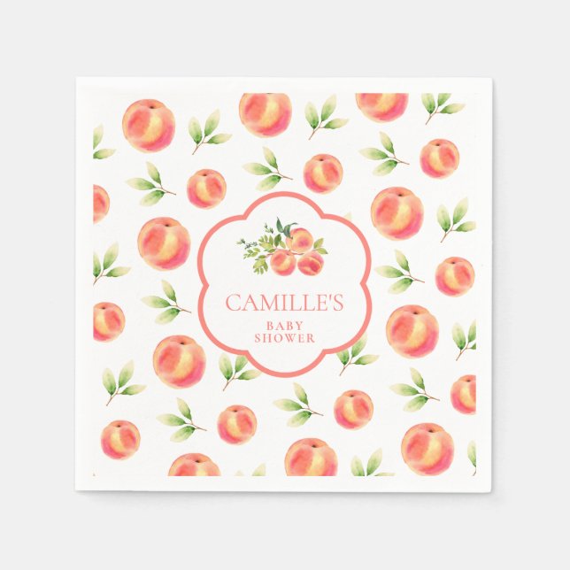 Peach Theme Baby Shower Personalized  Napkins (Front)