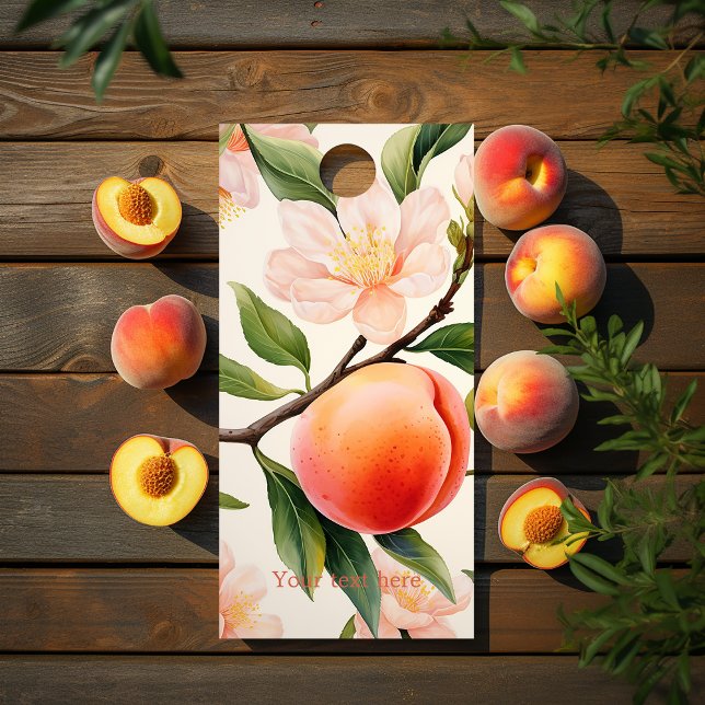 Peach themed cornhole set (Peach Fuzz Baby Shower)