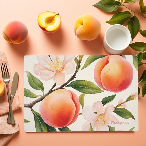 Peach themed placemat