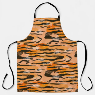 Peach Tiger Stripe Pattern Apron