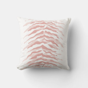 Peach Tiger Stripes Throw Pillow - Abstract Animal