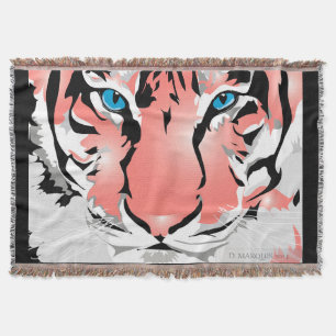 PEACH TIGER THROW BLANKET