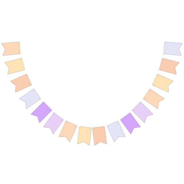 Peach to Lavender Purple Gradient  Bunting Flags (All)