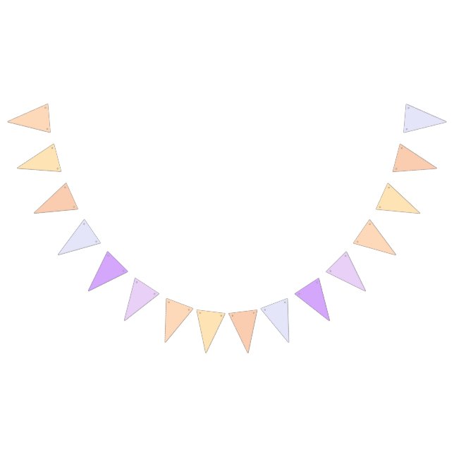 Peach to Lavender Purple Gradient  Bunting Flags (All)
