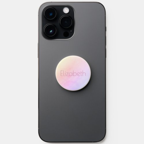 Peach to Purple Ombr Watercolor Wash with Name PopSocket