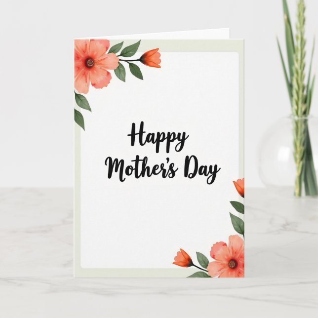 Peach Tone Moms Day Wish Card (Front)