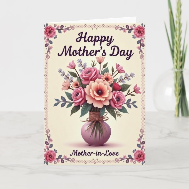 Peach Tone Mothers Day Bloom Card (Front)