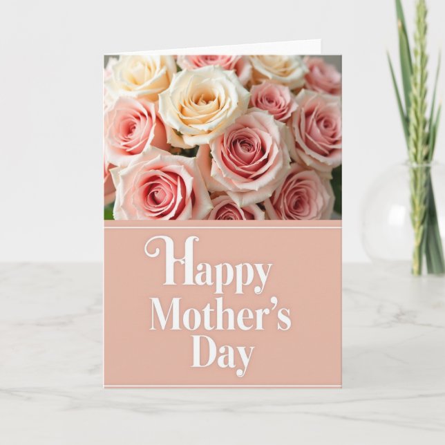 Peach Toned Mothers Day Bloom Card (Front)