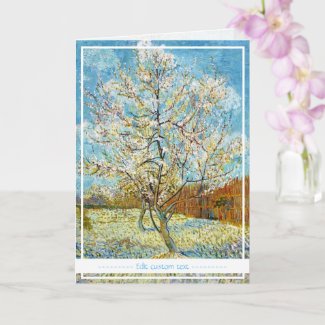 Peach Trees in Blossom Vincent Van Gogh vibrant Card