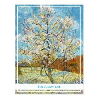 Peach Trees in Blossom Vincent Van Gogh vibrant Postcard
