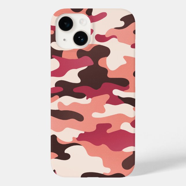 Peach Urban Camo Pink Brown Ruby Red Case-Mate iPhone Case (Back)