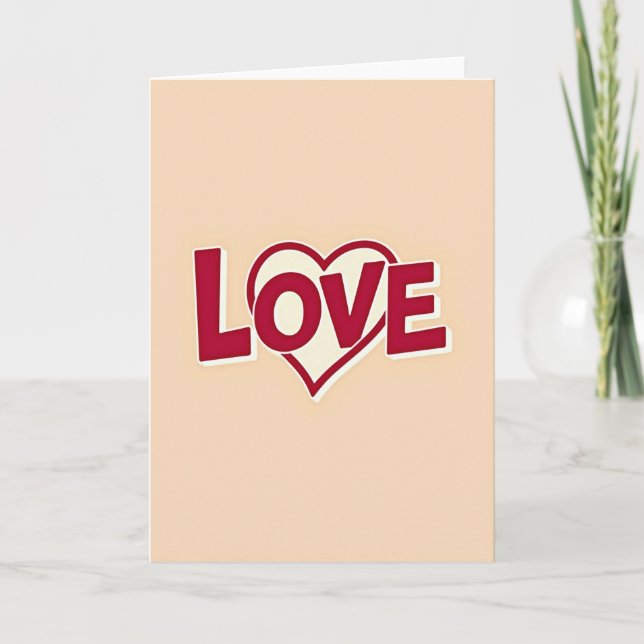 Peach Valentine Love Card (Front)