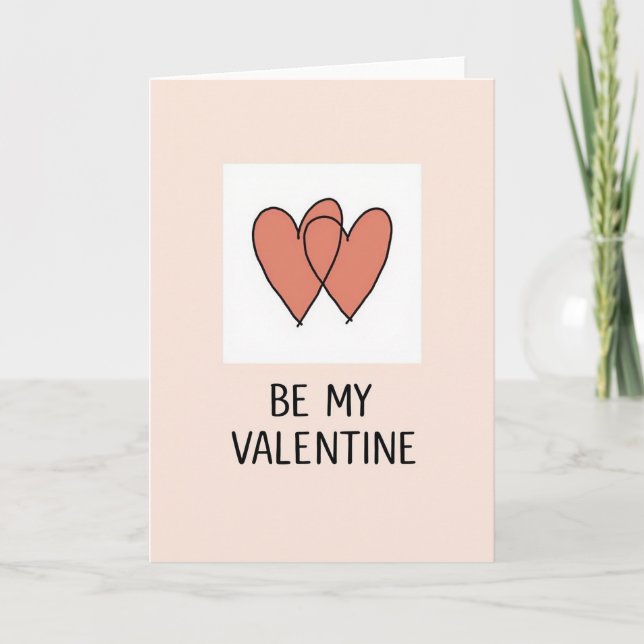 Peach Valentines Day Love Card (Front)