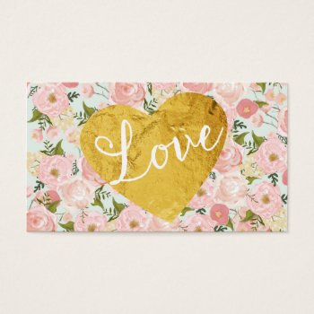 Peach Vintage Floral Fake Gold Love Heart Girly by Jujulili at Zazzle