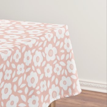 Peach Vintage Flower Cascade Tablecloth by HoundandPartridge at Zazzle