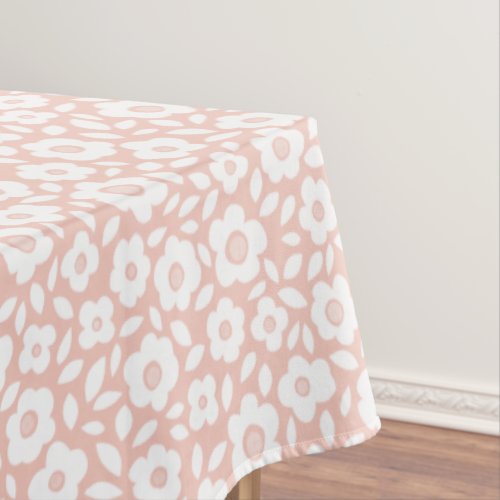 Peach Vintage Flower Cascade Tablecloth