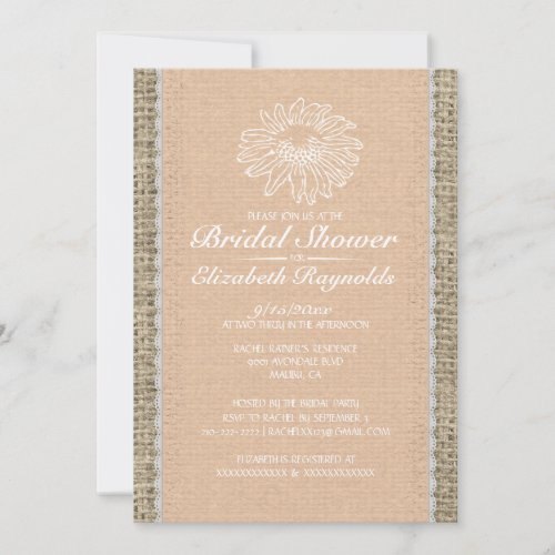Peach Vintage Lace Bridal Shower Invitations