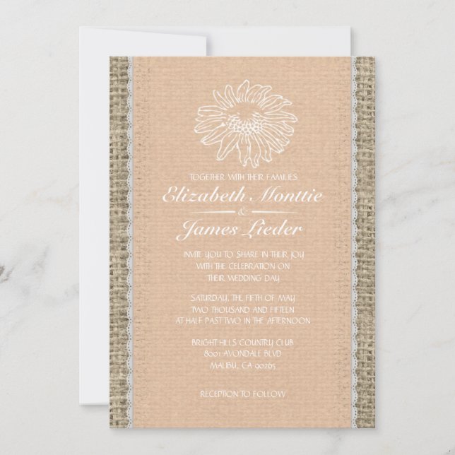 Peach Vintage Lace Wedding Invitations (Front)