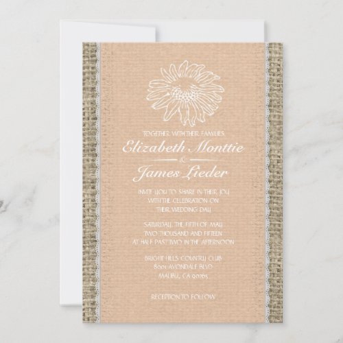 Peach Vintage Lace Wedding Invitations