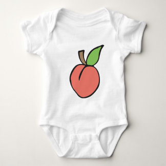 Peach w/ green leaf Pattern Baby Bodysuit