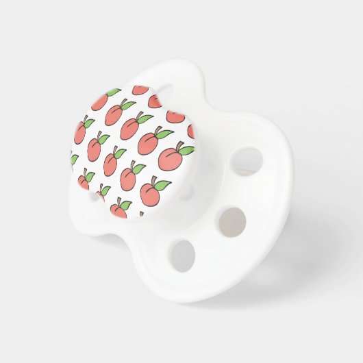 Peach w/ green leaf Pattern Pacifier (Front Right)