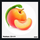Peach Wall Decal<br><div class="desc">Customizable wall decals to decorate your home, fresh and juicy, you can change size and shape, and add any text you like. Look at my big collection of fruits and vegs at http://www.zazzle.com/6hands. :)</div>