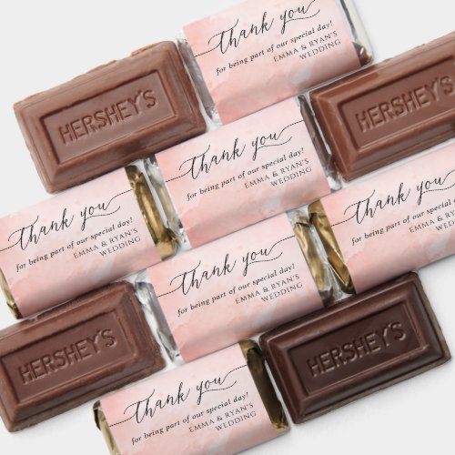 Peach Watercolor Any Event Thank you Script Hersheys Miniatures