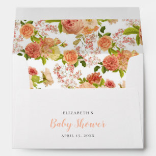Peach Watercolor Baby Shower Envelopes