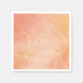 Peach Watercolor Design Paper Napkin by Home_Suite_Home at Zazzle