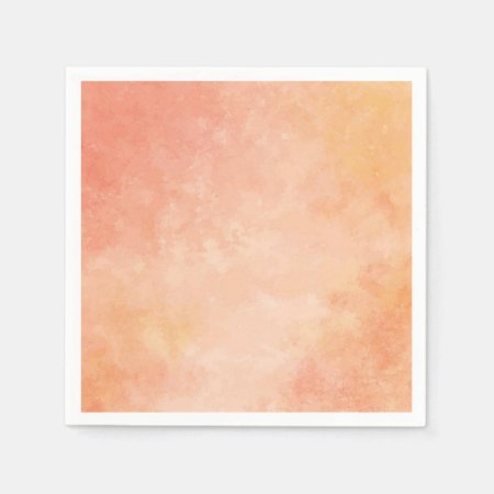 Peach Watercolor Design Paper Napkin
