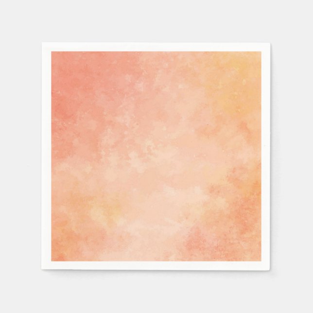 Peach Watercolor design paper napkin (Front)