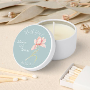 Peach Watercolor Floral  Mini Candle Favors
