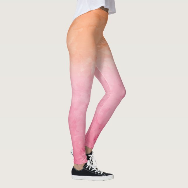 Peach Watercolor Leggings (Right)