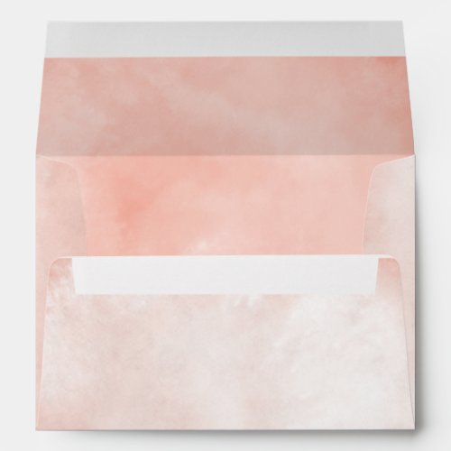 Peach Watercolor Wedding Invitation Return Address Envelope