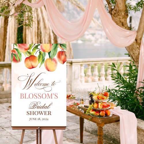 Peach Watercolor Welcome Sign