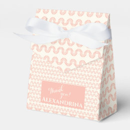 Peach Wave Pattern-Twinkle, Twinkle Little Twins Favor Boxes