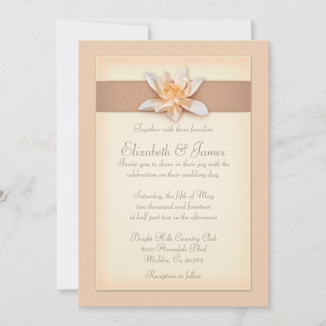 Peach Wedding Invitations (Front)