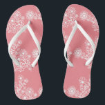 Peach Wedding Reception Flip Flops | Guest Dancing<br><div class="desc">A cute guest favor addition to your destination beach or poolside wedding reception! Let your lady guests dance the night away in these comfortable "dancing shoes" flip flops. Place the flip flops in a basket beside the dance floor. Sample background color is shown in a coral peach -click "customize it"...</div>