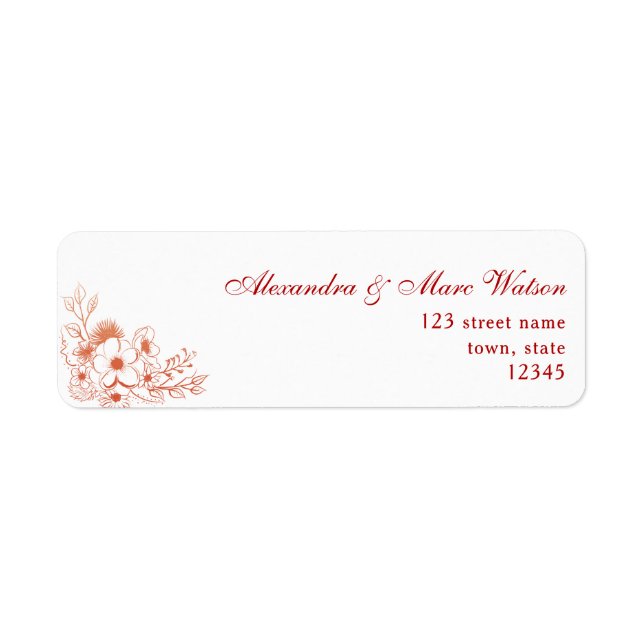 Peach Wedding Return Address Label (Front)