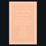 Peach Wedding Script Classic Chic Ceremony Program<br><div class="desc">Elegant, minimalist peach & white wedding ceremony program features a simple modern design with a double framed border in crisp white on a peach background. Traditional, classic wording provides timeless sophistication. Personalize wedding ceremony details for your guests in trendy white calligraphy lettering and script. The back of the card matches...</div>