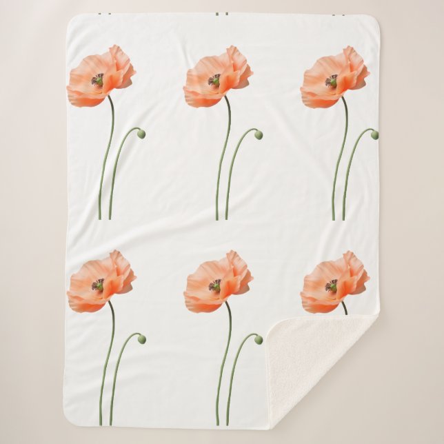 “Peach Whisper” “Solitary Bloom” “Elegance in Stil Sherpa Blanket (Front)