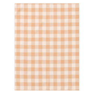 Peach White Checkered Gingham Pattern Tablecloth